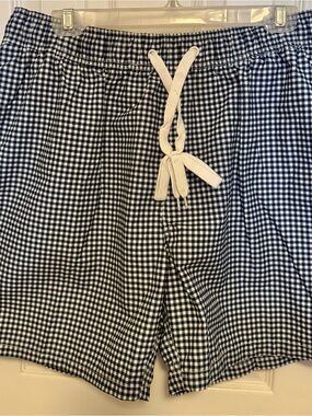 Kanu Surf Blue & White Gingham Drawstring Swim Trunks